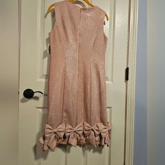 LM Collection Midi Bow Dress- Pink- Size 6 - Picture 10 of 14